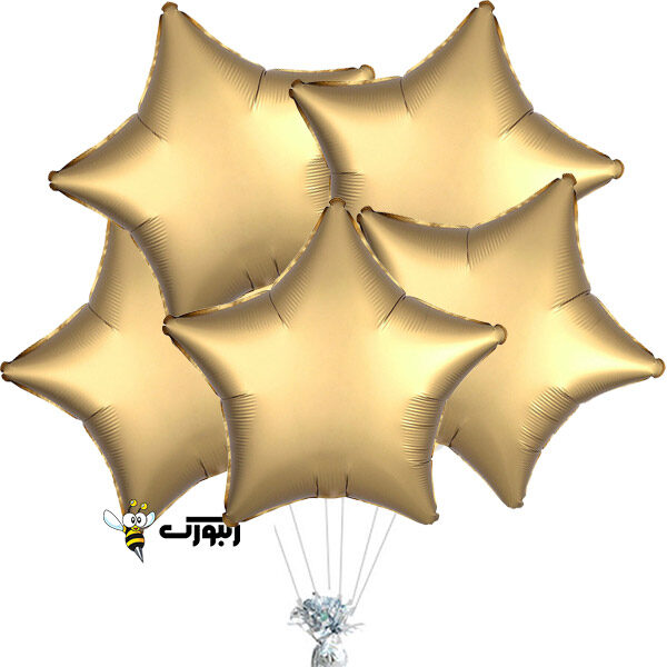 بادکنک هلیومی کروم ستاره طلایی