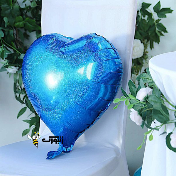 بادکنک فویلی قلب لیزری آبی 2